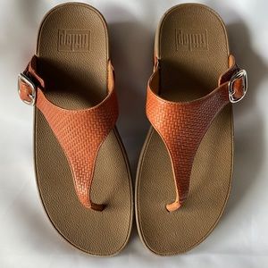 Fitflop Brown Leather Adjustable Straps Sandals